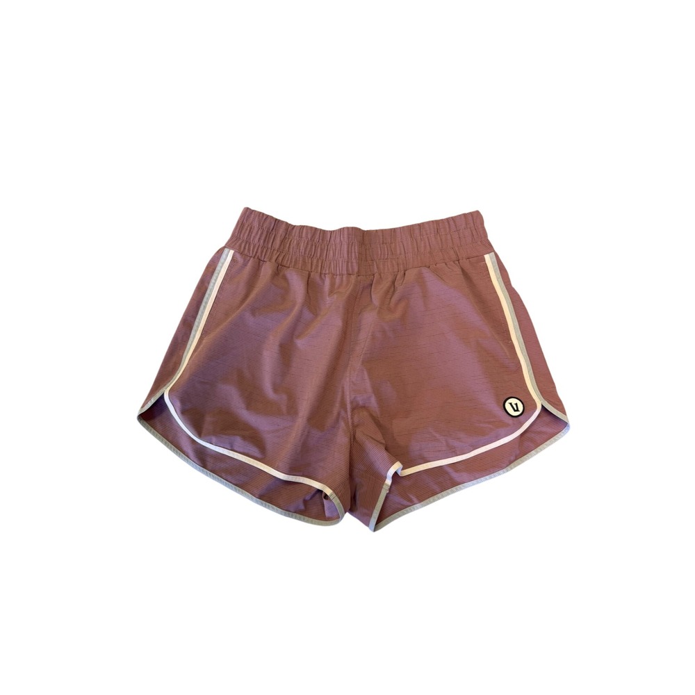 Vuori Cardiff Shorts Womens XL Mauve Pink Striped Activewear VW3009
